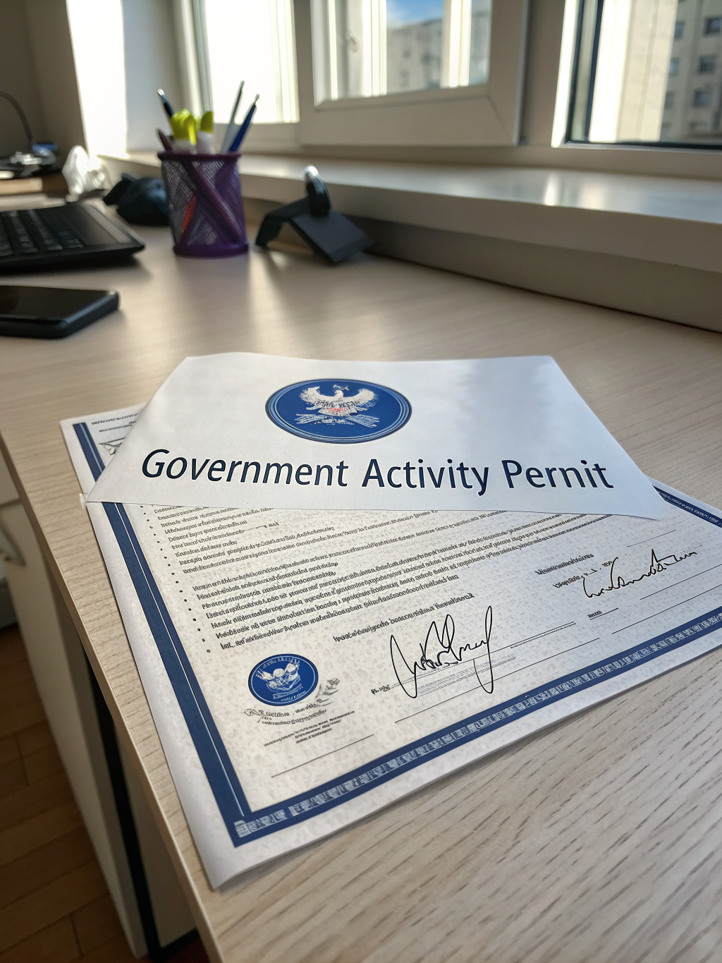 Official city permit documents under review