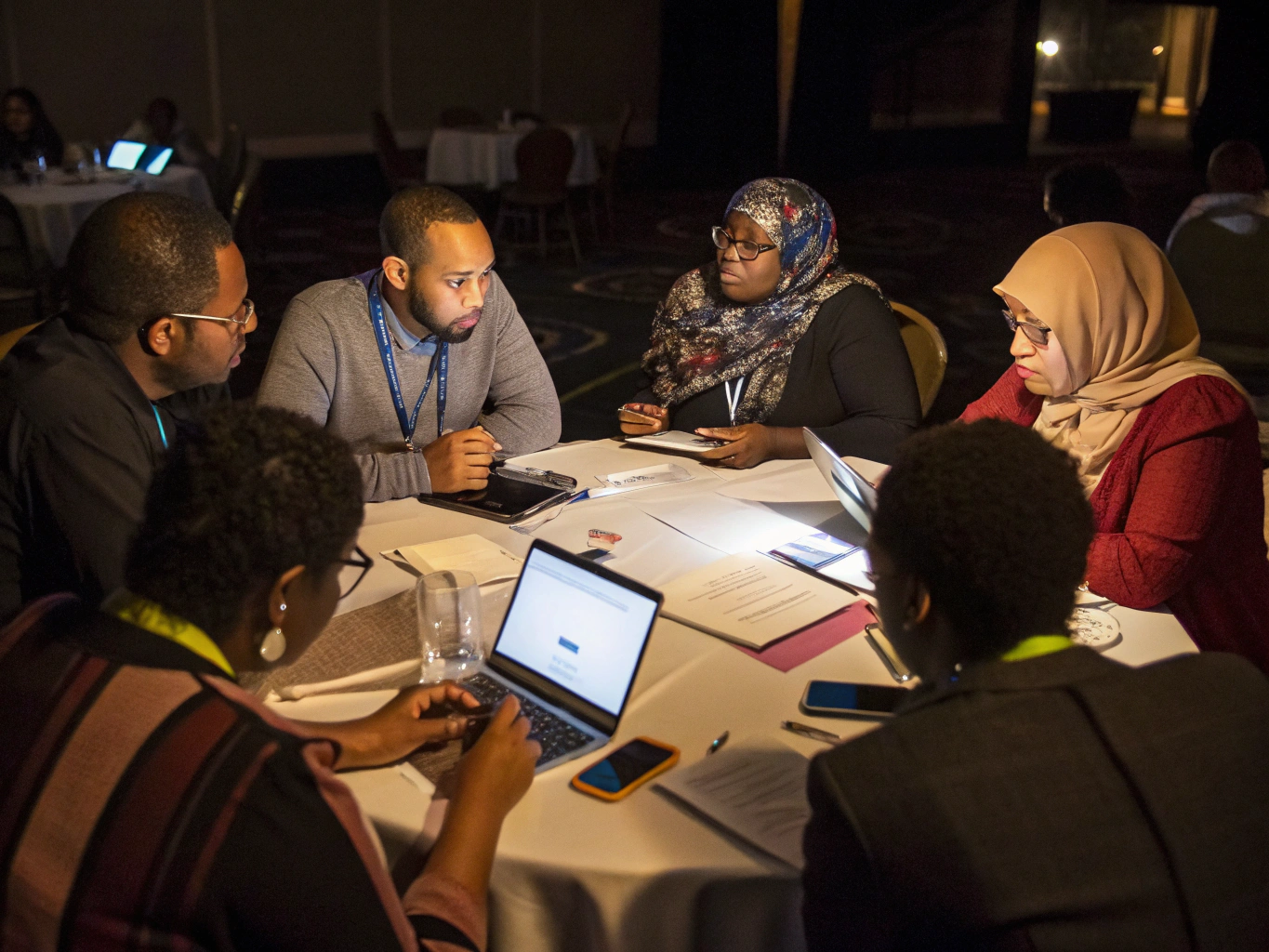 Advocates reviewing documents and planning next steps